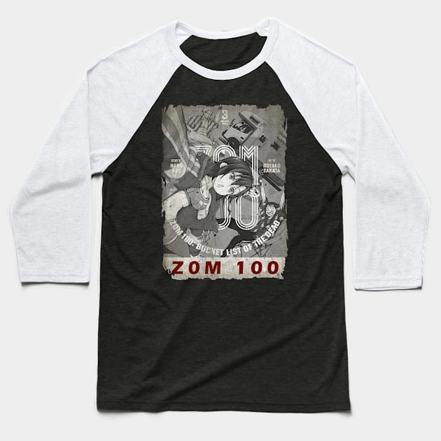 Zom 100 Vintage Frame Baseball T-Shirt by WHITE ANGEL STUDIO